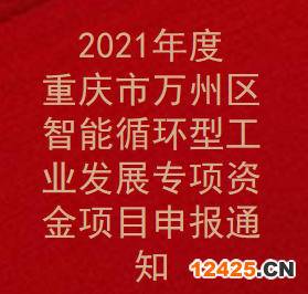 2021年度重慶市萬(wàn)州區(qū)智能循環(huán)型工業(yè)發(fā)展專項(xiàng)資金項(xiàng)目申報(bào)通知(圖1)