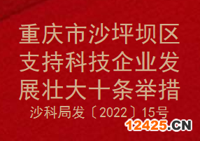 重慶市沙坪壩區支持科技企業發展壯大十條舉措(圖1)