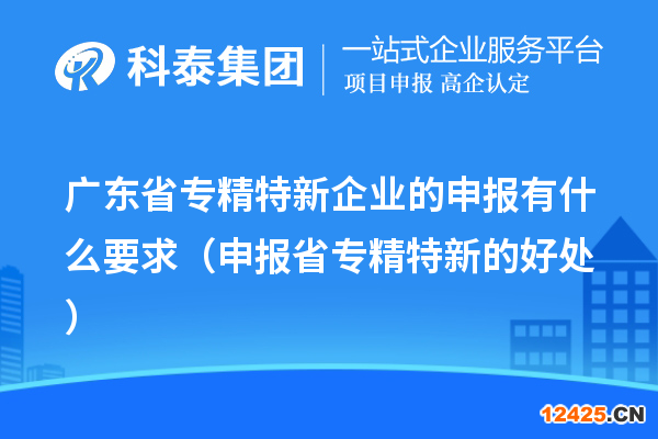 廣東省專精特新企業的申報有什么要求（申報省專精特新的好處）
