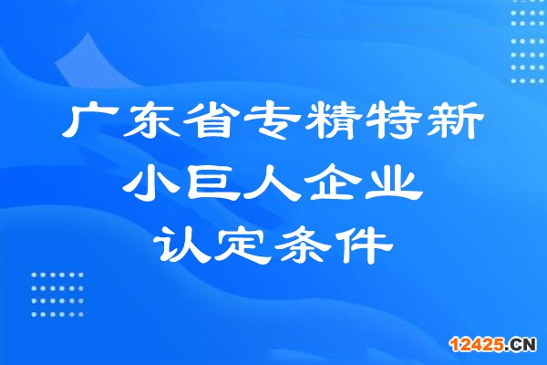 廣東省專精特新小巨人企業的認定條件
