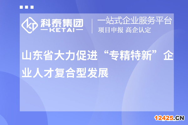山東省大力促進“專精特新”企業人才復合型發展