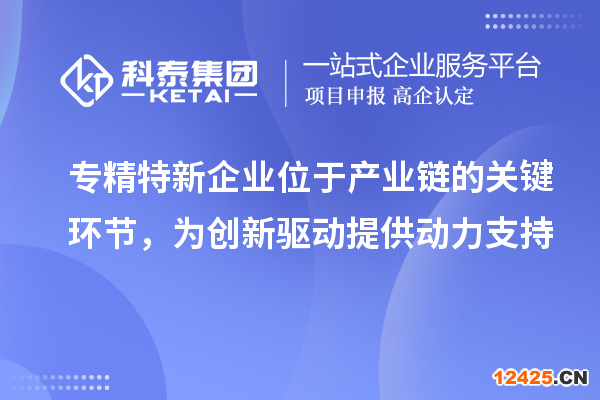 專精特新企業位于產業鏈的關鍵環節，為創新驅動提供動力支持