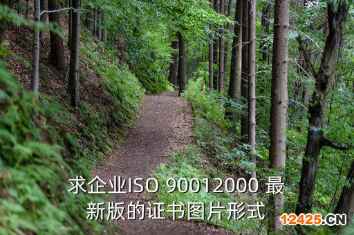 求企業ISO 90012000 最新版的證書圖片形式