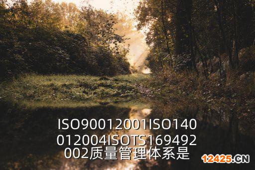 ISO90012001ISO140012004ISOTS169492002質量管理體系是