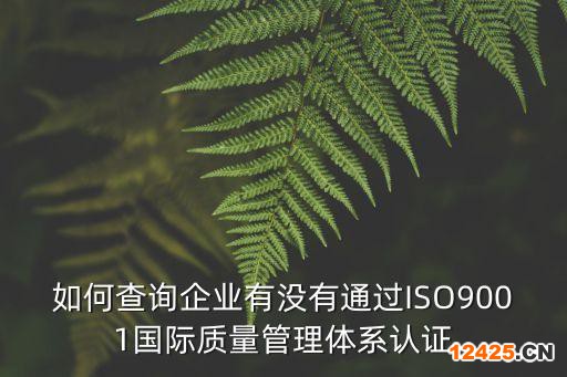 如何查詢企業有沒有通過ISO9001國際質量管理體系認證