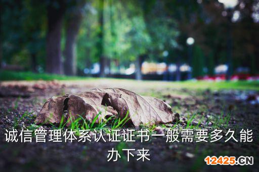 誠信管理體系認證證書一般需要多久能辦下來
