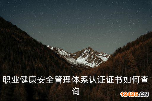 職業(yè)健康安全管理體系認(rèn)證證書如何查詢