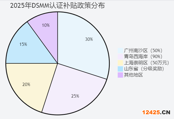 2025 年 DSMM 認證地方補貼政策對比